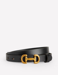 Boden Iris Skinny Snaffle Trim Belt - Black