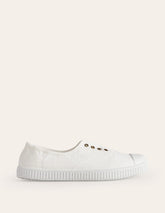 Boden Laceless Canvas Plimsoll - Ivory