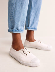 Boden Laceless Canvas Plimsoll - Ivory