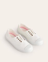 Boden Laceless Canvas Plimsoll - Ivory