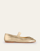 Boden Leather Ballet Flats - Gold Metallic