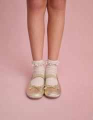 Boden Leather Ballet Flats - Gold Metallic
