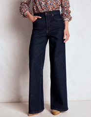 Boden High Rise Wide Leg Jeans - Indigo Rinse
