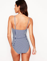 Boden Rhodes Cup - Size Swimsuit - Navy, Ivory Stripe