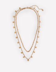 Boden Hammered Disk Layered Necklace - Gold