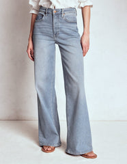 Boden High Rise Wide Leg Jeans - Light Vintage