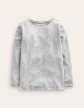Boden Long Sleeve Pointelle Top - Grey Marl