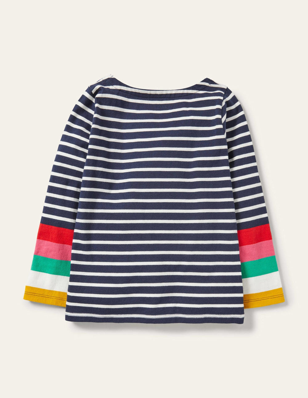 Boden Fun Breton - Ivory/Starboard Navy Rainbow