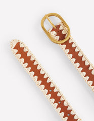 Boden Whipstitch Classic Belt - Tan
