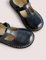 Boden Leather T - bar Flats - Navy
