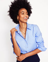 Boden Sienna Cotton Shirt - Blue Oxford