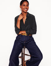Boden Sienna Silk Shirt - Black