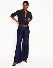 Boden Sienna Silk Shirt - Black