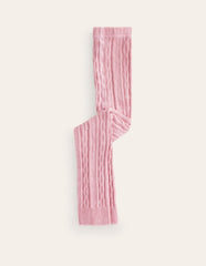 Boden Cable Footless Tights - Vintage Pink