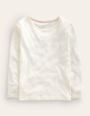 Boden Long Sleeve Pointelle Top - Soft Ivory