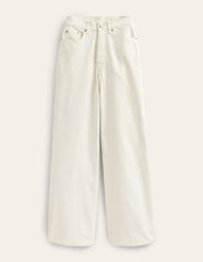 Boden High Rise Wide Leg Jeans - Ecru