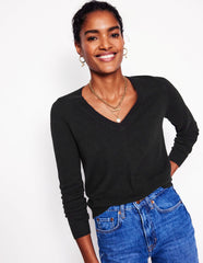 Boden Eva Cashmere V - Neck Sweater - Black