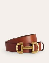 Boden Iris Snaffle - Trim Leather Belt - Tan