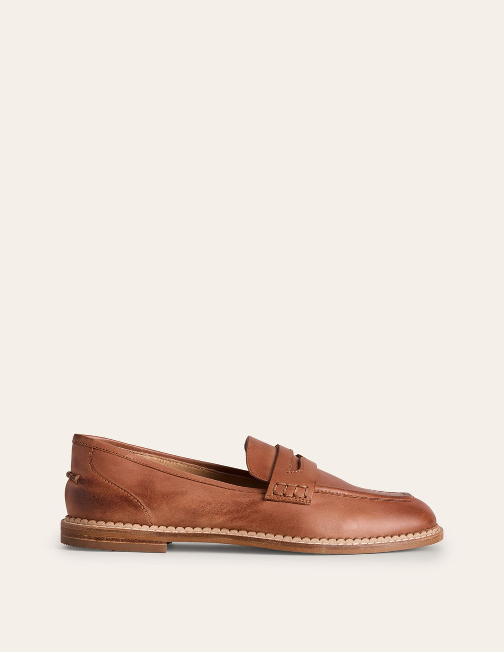 Boden Nya Penny Loafers - Tan Burnished Leather
