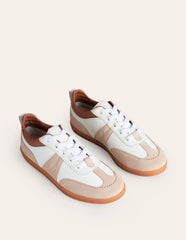 Boden Erin Retro Tennis Trainers - White Mix