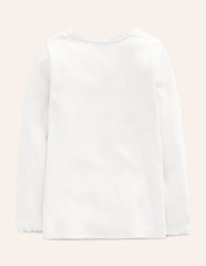 Boden Ribbed Long Sleeve T-shirt - White