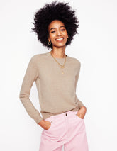 Boden Eva Cashmere V - Neck Sweater - Chinchilla Melange