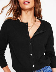 Boden Eva Cashmere Crew Cardigan - Black