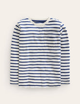 Boden Everyday Long Sleeve T-shirt - Soft Ivory/ College Navy