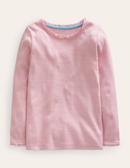 Boden Ribbed Long Sleeve T-shirt - French Pink