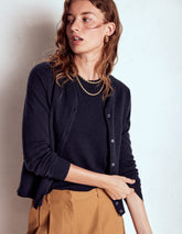 Boden Eva Cashmere Crew Cardigan - Navy