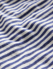 Boden Long Sleeve Pointelle Top - Starboard Blue/Soft Ivory