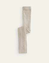 Boden Cable Footless Tights - Oatmeal Marl