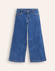 Boden Wide Leg Pants - Mid Vintage Blue