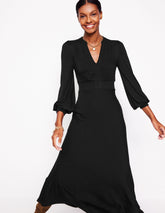 Boden Ivy Smocked Midi Dress - Black