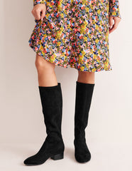 Boden Flat Stretch Knee Boots - Black