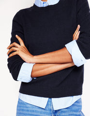 Boden Eva Cashmere V - Neck Sweater - Navy