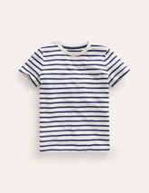 Boden Everyday Short Sleeve T-shirt - Ivory/College Navy