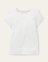 Boden Short Sleeve Pointelle Top - White
