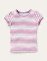 Boden Short Sleeve Pointelle Top - Sugared Lilac