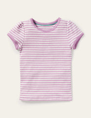 Boden Short Sleeve Pointelle Top - Sugared Lilac