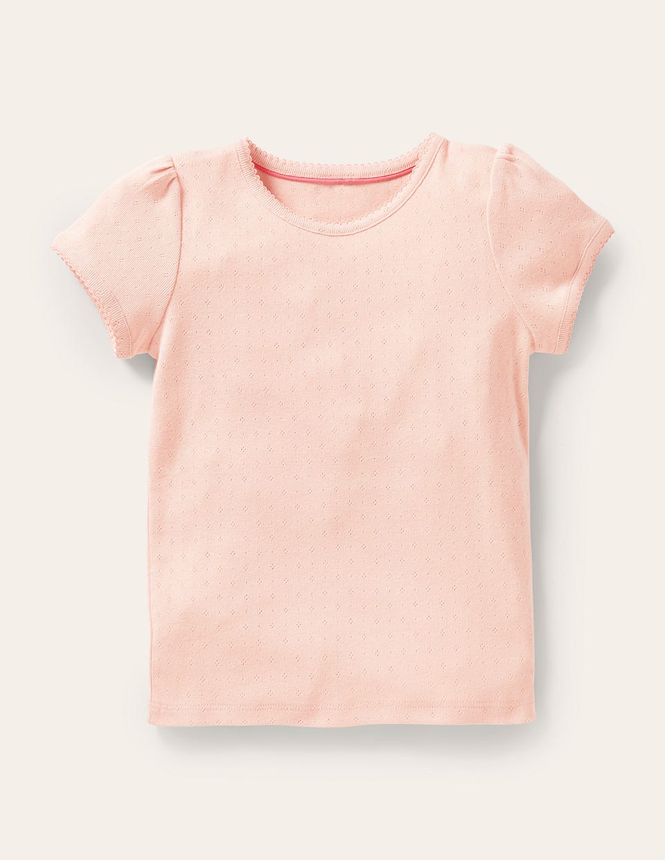 Boden Short Sleeve Pointelle Top - Provence Dusty Pink