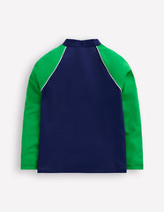 Boden Colour Block Rash Vest - Sapphire Blue