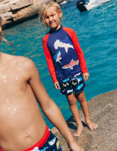 Boden Swim Shorts - College Navy Sharks