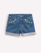 Boden Denim Shorts - Vintage Embroidered Daisy