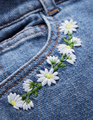 Boden Denim Shorts - Vintage Embroidered Daisy