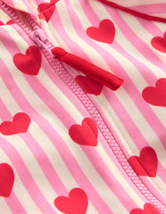 Boden Printed Sun Safe Surfsuit - Bubblegum Pink Heart Stripe