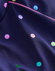 Boden Sun Safe Patterned Rash Vest - Navy Rainbow Confetti Spot