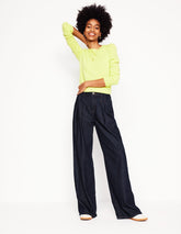 Boden Mid Rise Fluid Denim Pants - Indigo Rinse