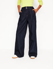 Boden Mid Rise Fluid Denim Pants - Indigo Rinse