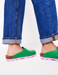 Boden Lyla Colour Block Clogs - Rich Emerald
